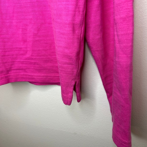 J.Crew Womens Cotton V-Neck Hoodie Pink Long Sleeve Size M - Picture 3 of 6
